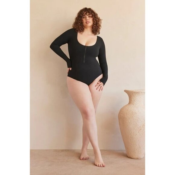 Bumpsuit The Crawford Swimsuit One Piece Black Size XL NEW Long Sleeve Zipper - Picture 2 of 7